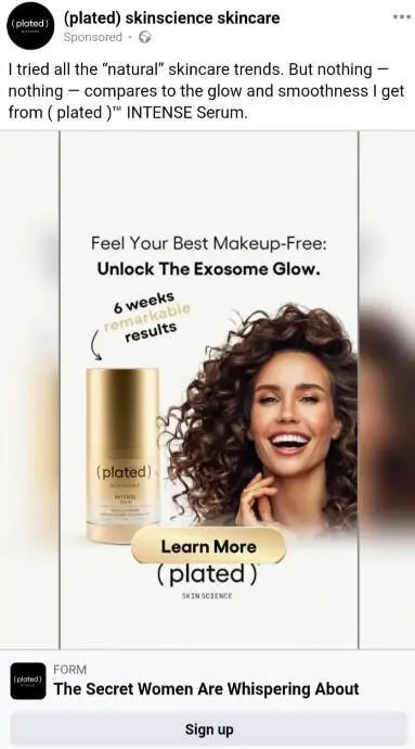 Possible Free Plated Skinscience Skincare Intense Serum Sample