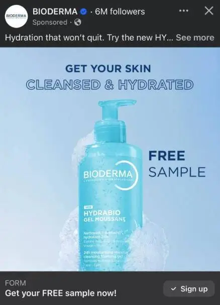 Possible Free Bioderma Hydrabio Foaming Gel Facial Cleanser Sample