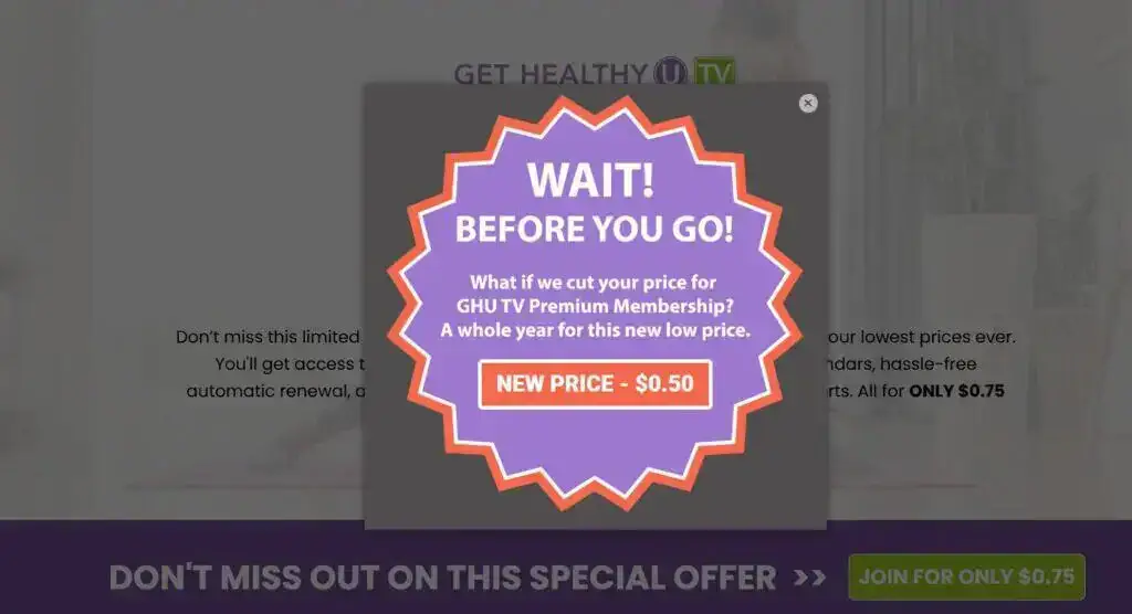 Get Healthy U TV Flash Sale–1-Year Premium Membership for Just $0.49