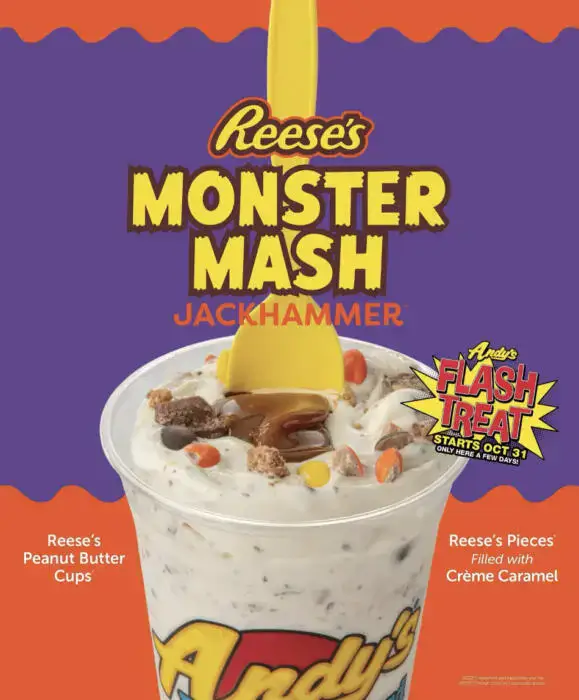 Try the new Reese's Monster Mash at Andy's + free one-topping sundae