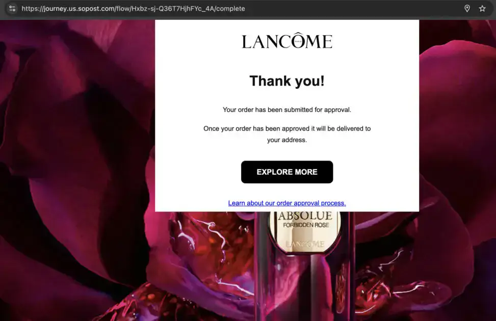 RUN! FREE Lancôme Forbidden Rose Perfume Sample
