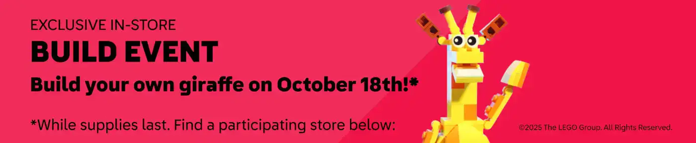 Free LEGO Giraffe Build at Toys R Us! (October 18th Only!)