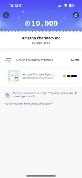 Score 10,000 Points from fetch with Amazon Pharmacy!
