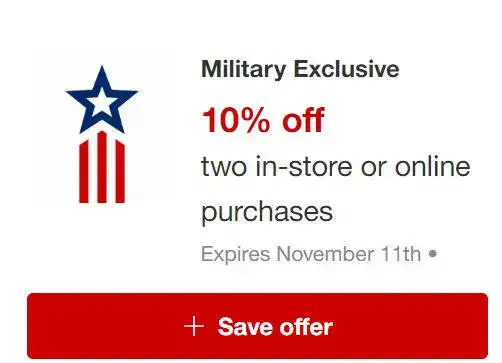 Target Military Discount for Veterans & Families – 10% Off TWO Purchases