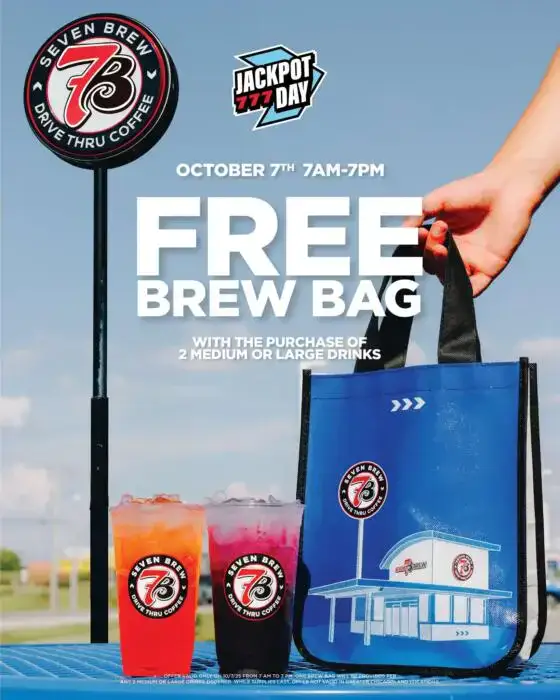 Free 7Brew Brew Bag with Drink Purchase – TODAY ONLY