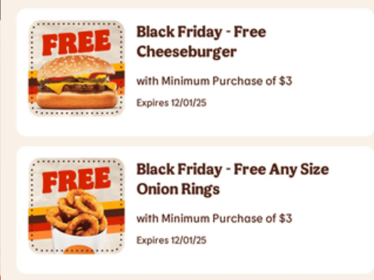 Free Item at Burger King with $3 Purchase (Black Friday Offer)
