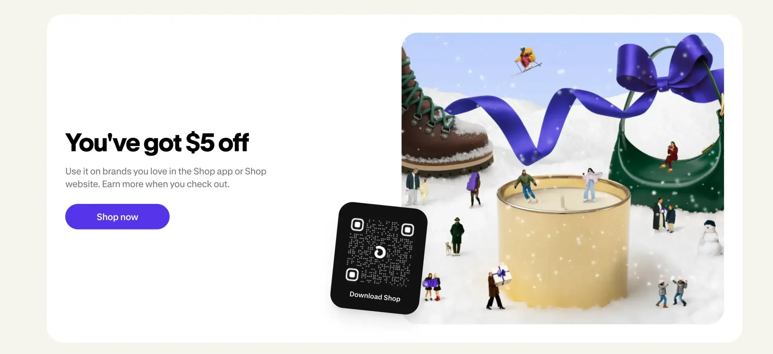 FREE $5 Shopify Shop Cash Credit For Holiday Spending