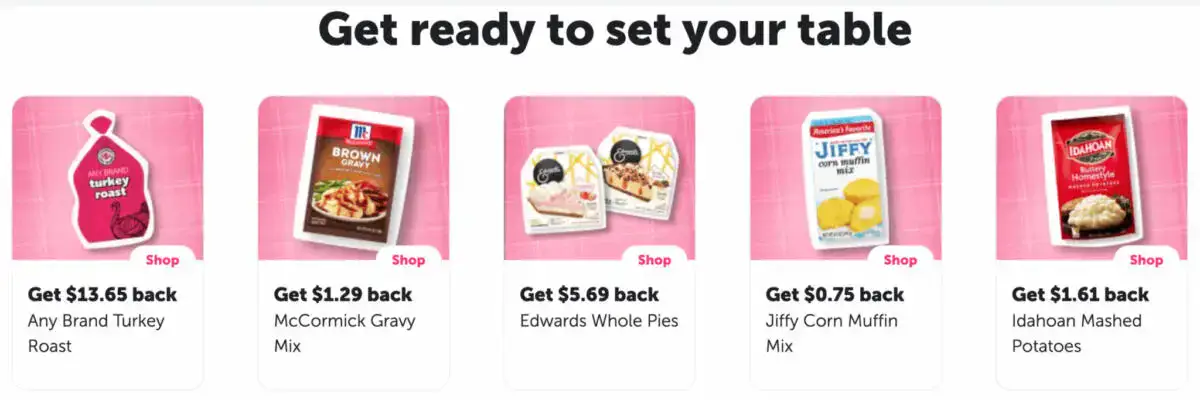 Free Thanksgiving Dinner Items via Ibotta Cashback