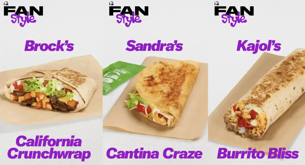 Taco Bell Fan Style Menu Get New Crunchwrap & Burrito