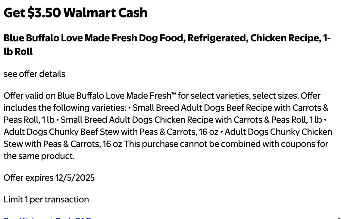 Free Blue Buffalo Dog Food at Walmart