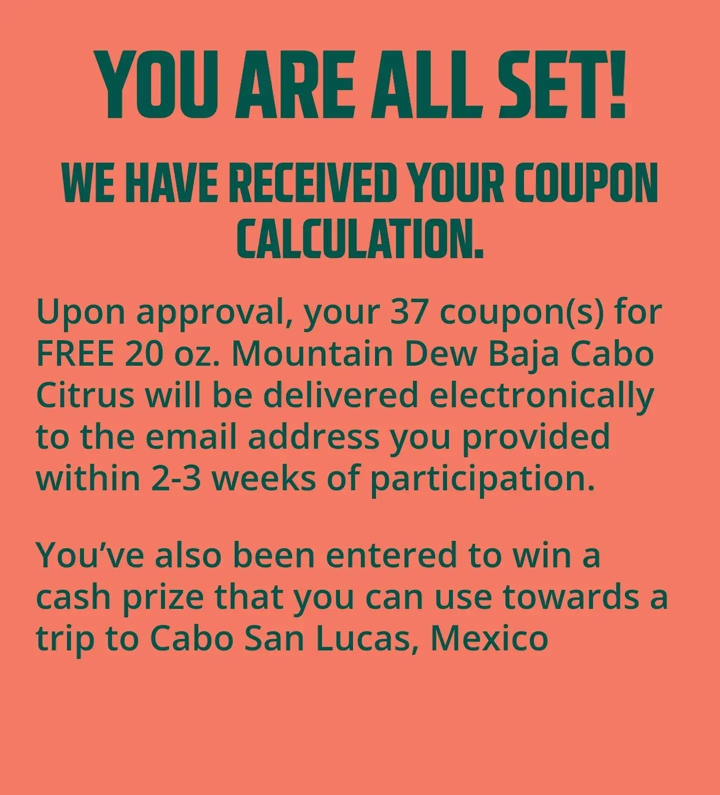 Free 20oz Mountain Dew Baja Cabo Citrus Coupons