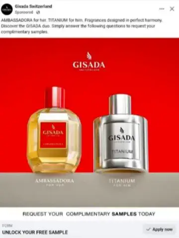 Possible Free Gisada Switzerland Fragrance Samples
