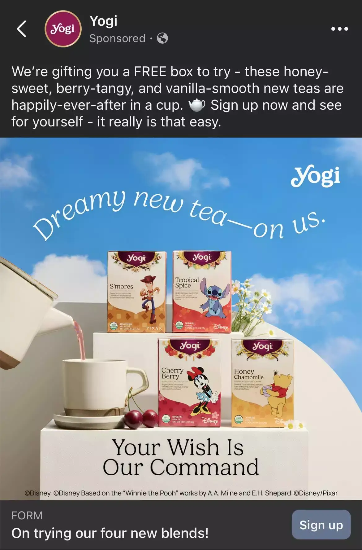 Possible Free Yogi Tea Disney Collection Samples