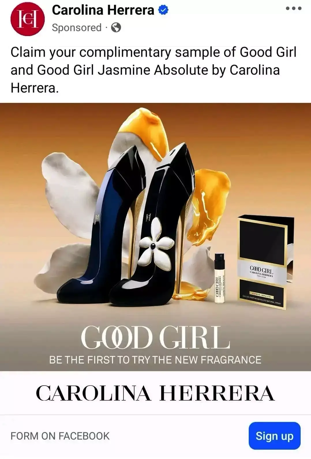 Possible Free Carolina Herrera Good Girl Jasmine Absolute Sample