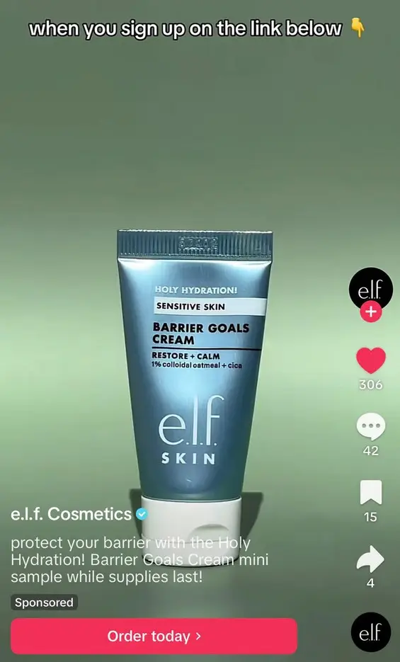 Possible Free e.l.f. Cosmetics Holy Hydration Barrier Goals Cream Sample