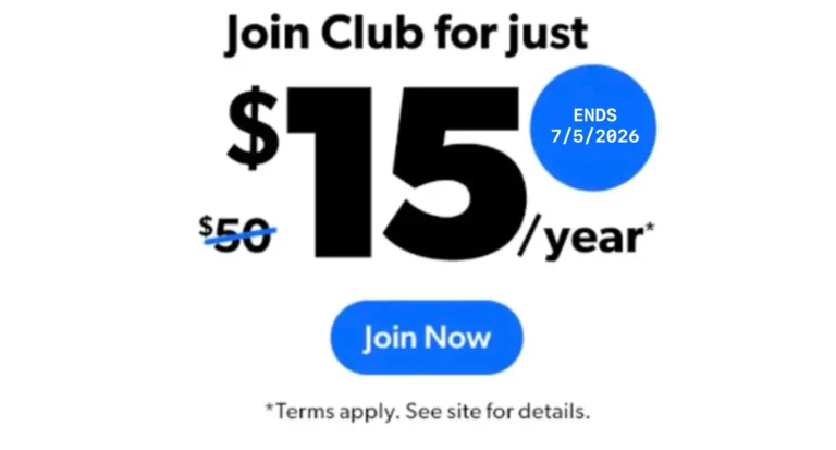Sam's Club 1-Year Membership at Sam's Club for $15 (reg $50)