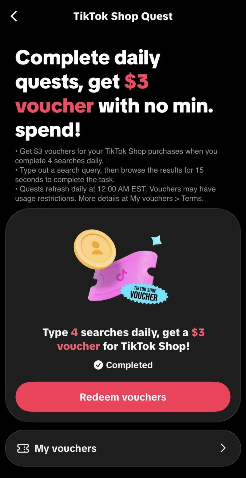 Free $3 TikTok Shop Voucher Every Day for a limited time