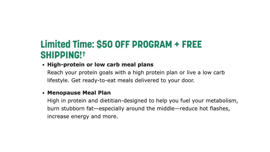 $50 Off Your First Week of Weight Loss Meals From Nutrisystem