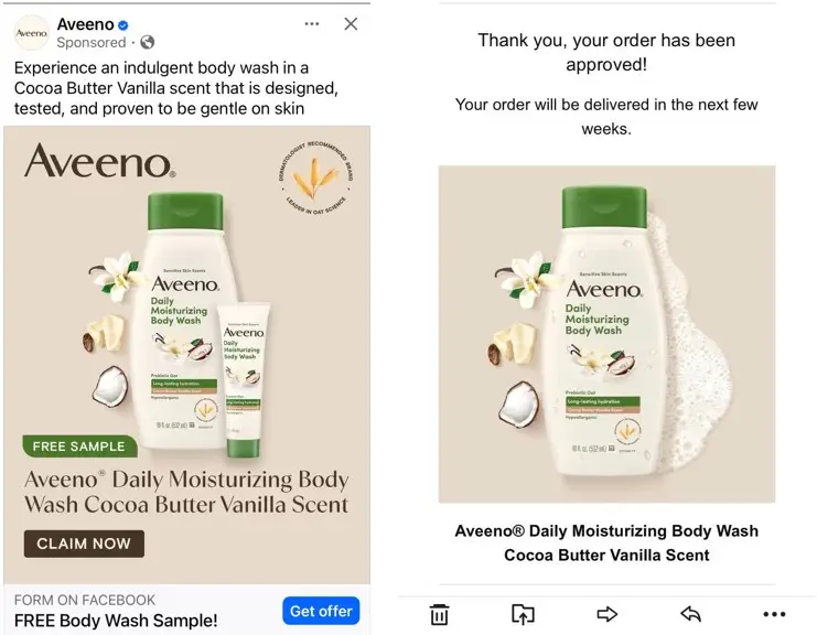 Possible Free Aveeno Daily Moisturizing Body Wash Sample (+ Free Shipping)