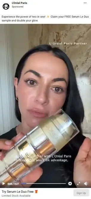 Possible Free L’Oreal Serum Le Duo Sample