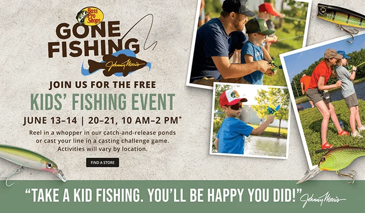 Free Kids Fishing Event at Bass Pro Shops and Cabela's This June