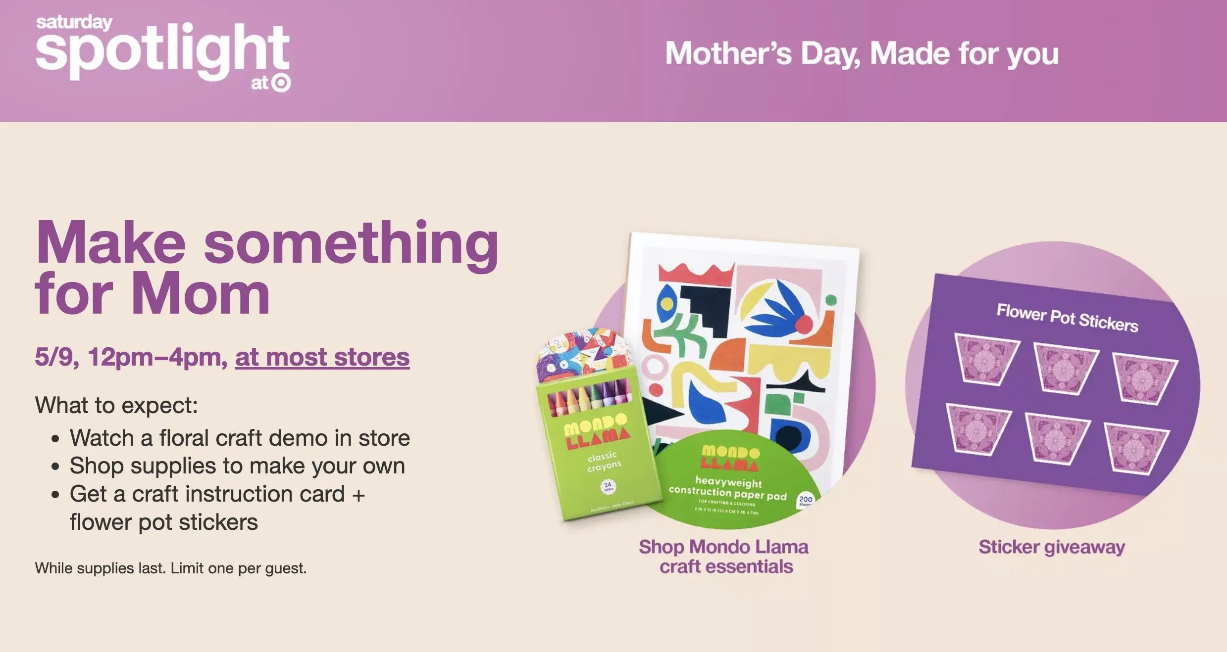 Free Mother’s Day Craft Event at Target (THIS WEEKEND)