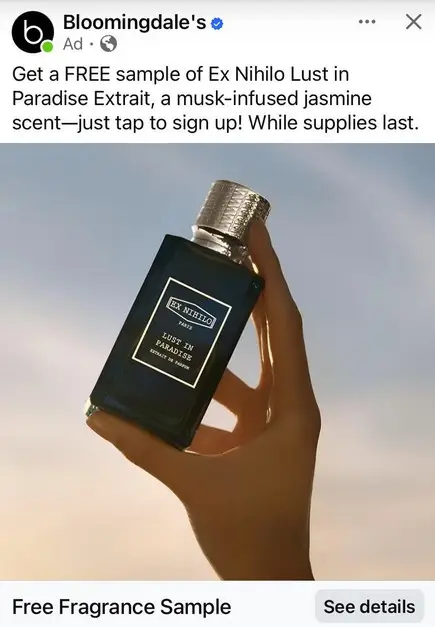 Possible Free Ex Nihilo Lust in Paradise Extrait Fragrance Sample