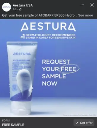 Possible Free AESTURA Atobarrier 365 Cream Sample