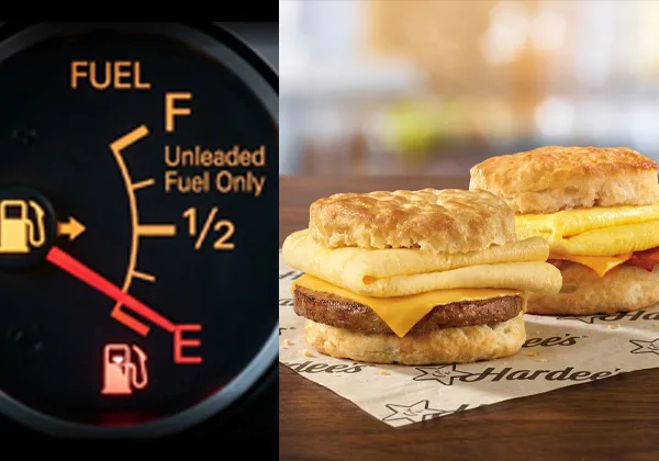Get a Free Hardee's Breakfast Biscuit When Your Gas Tank is Low
