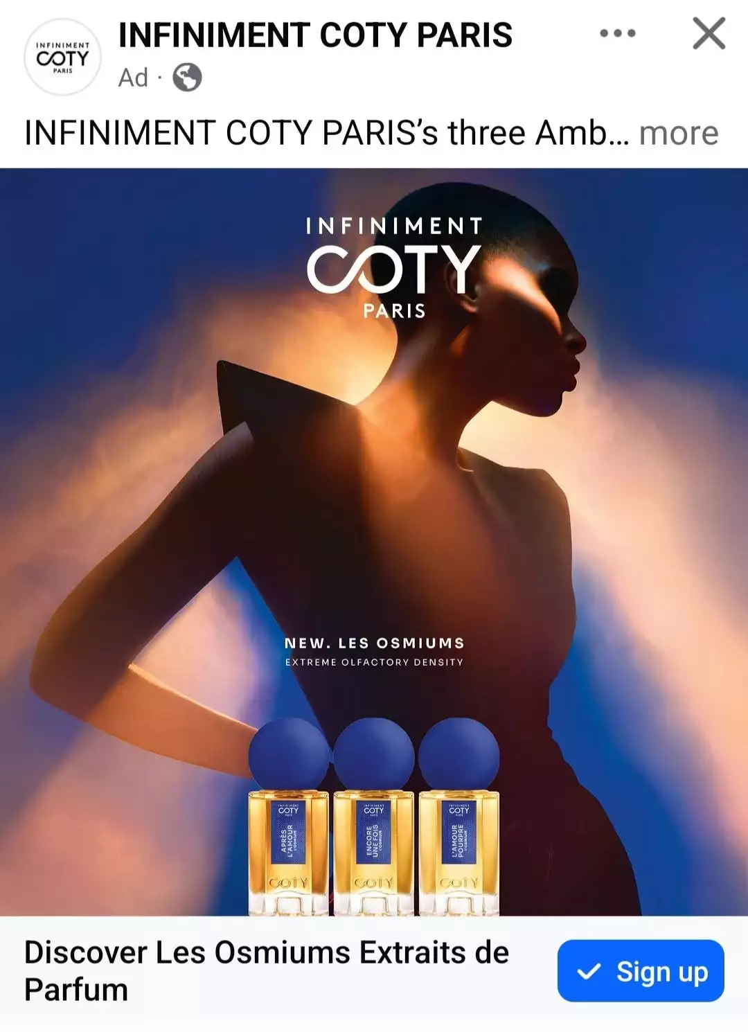Possible Free Infiniment Coty Paris Les Osiums Extraits de Parfum Sample