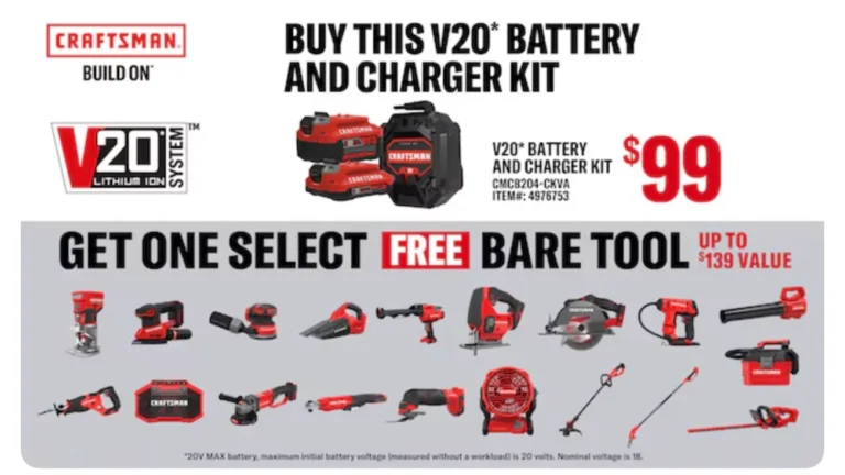 Free Craftsman Power Tool with Battery Purchase at Lowe's