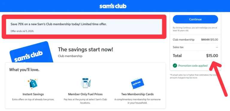 RUN! Sam’s Club YEARLY membership for ONLY $15!