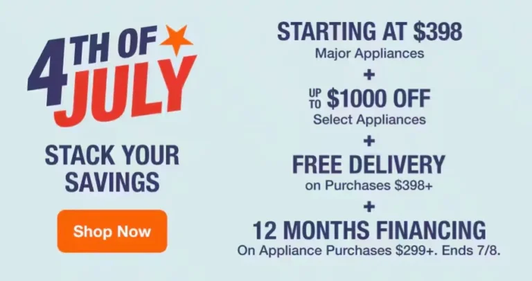 Home Depot Fourth of July appliance sale (starting at $398 & up to $1000 off)