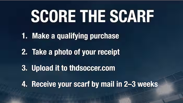 free scarf with select tool purchase at The Home Depot