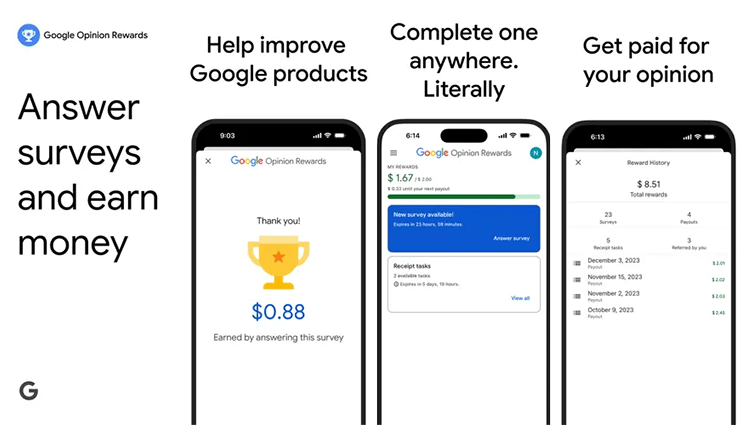 Free Money from Google Opinion Rewards for Apple Users