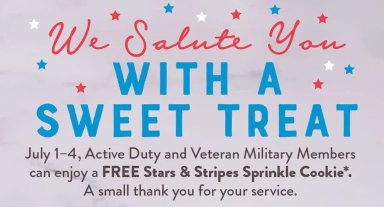 Free Great American Cookies Stars & Stripes Cookie for Military and Veterans This 4th of July