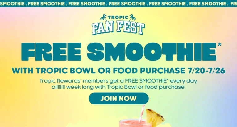 How to Get a Free Smoothie at Tropical Smoothie Cafe until july 26th