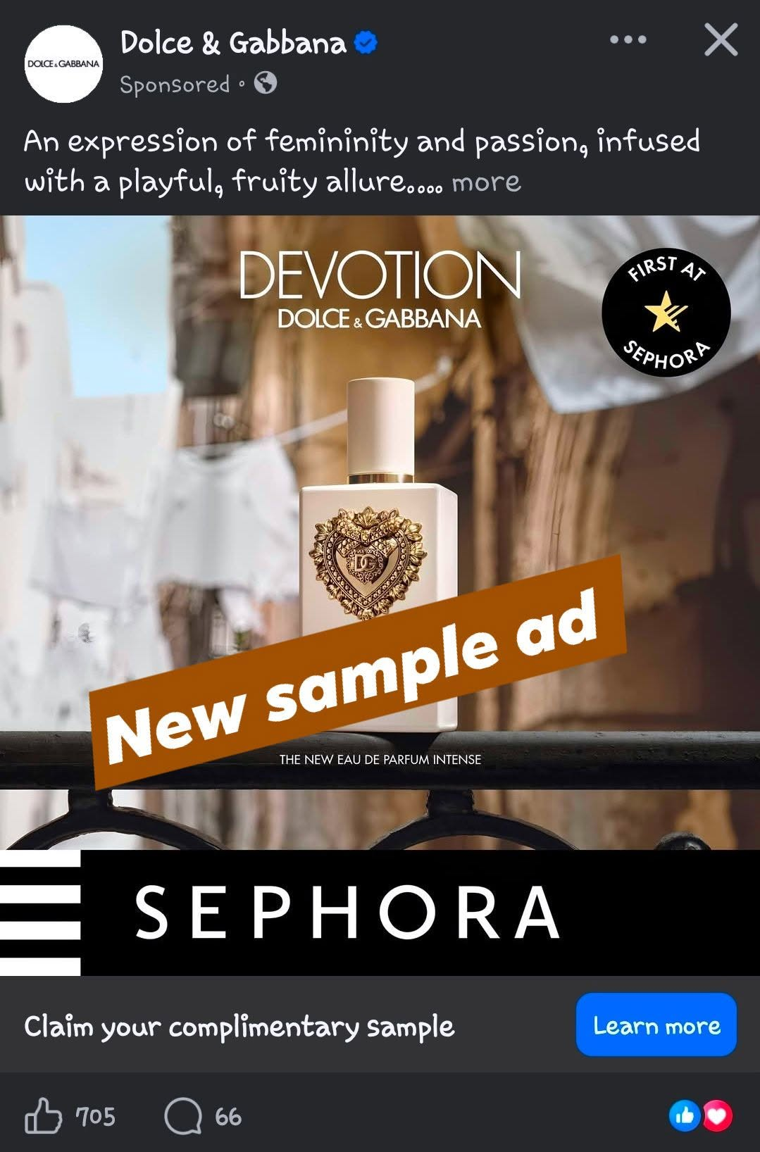 Possible Free Dolce & Gabbana Devotion Intense Perfume Sample