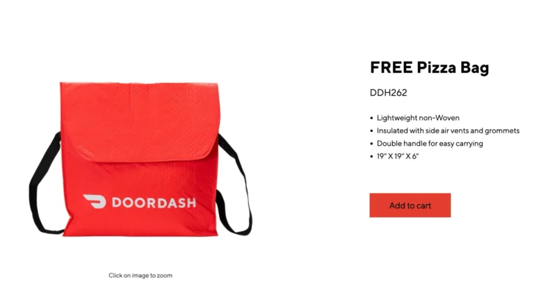 RUN! Free DoorDash Pizza Bag w/ Free Shipping
