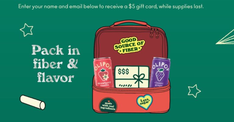 Claim a Free $5 Visa Prepaid Card from OLIPOP