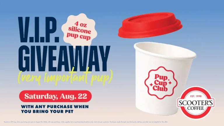 Free Very Important Pup Cup at scooters for National Dog Day