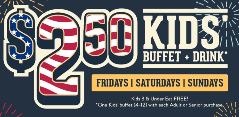 Golden Corral $2.50 Weekend Kids Buffet Deal this August 2026!