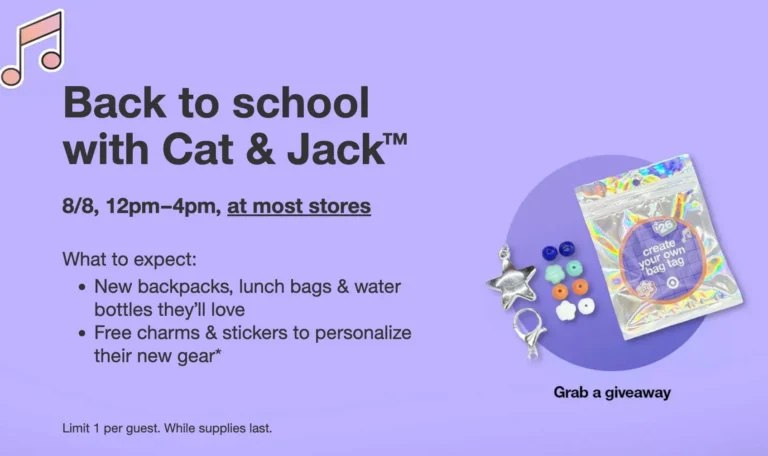 Target In-Store Freebies: Cat & Jack Back-to-School Event and August Lineup