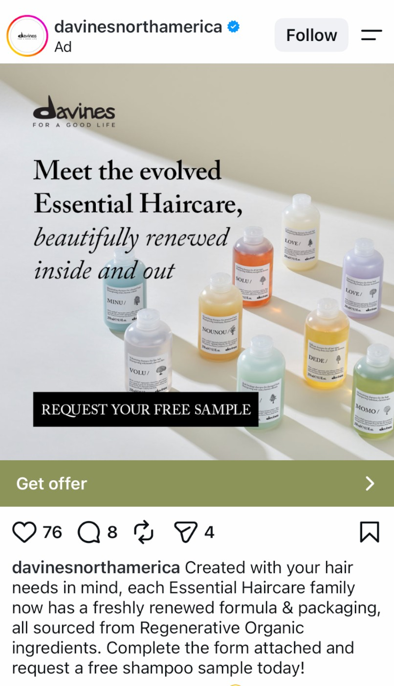 Possible Free Davines Essential Haircare Samples
