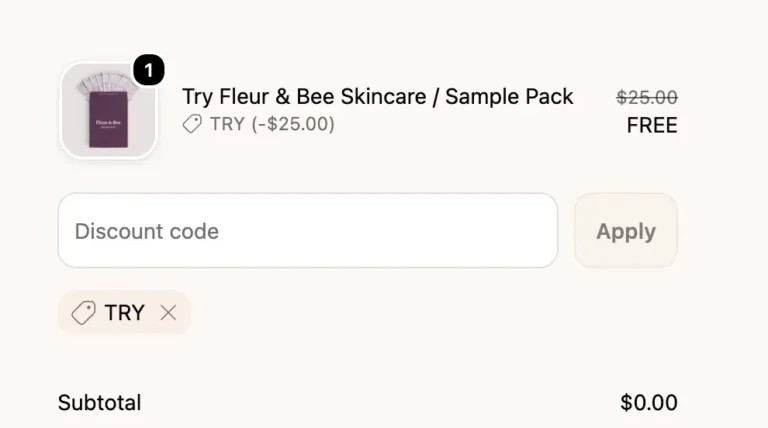 Free Fleur & Bee Skincare Sample Kit (Just pay S&H)