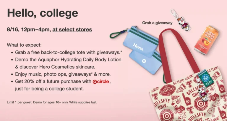 Free College Tote Bag TODAY at Target for Back-to-College Event