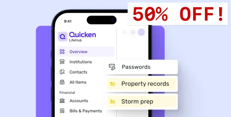 Save 50% on Digital Organization and Life Management from quicken lifehub
