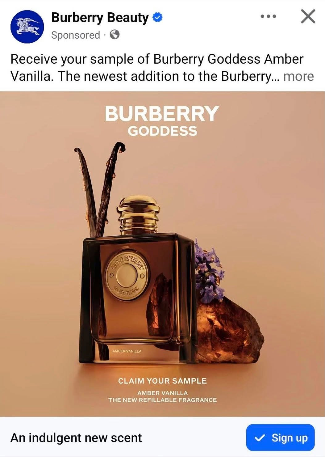 How to Get a Free Burberry Goddess Amber Vanilla Fragrance Sample